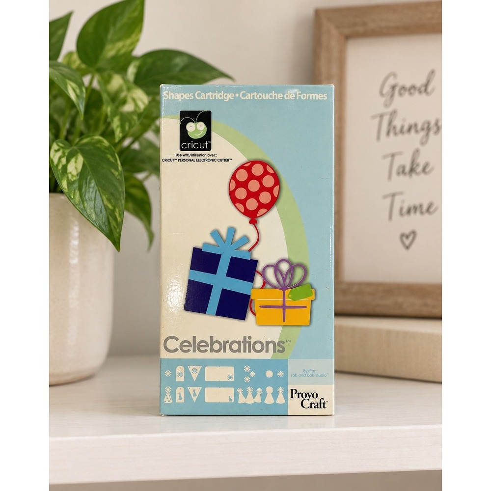 Cricut Celebrations Shapes Cartridge Set Provo Craft 29-0020 Handbook Overlay